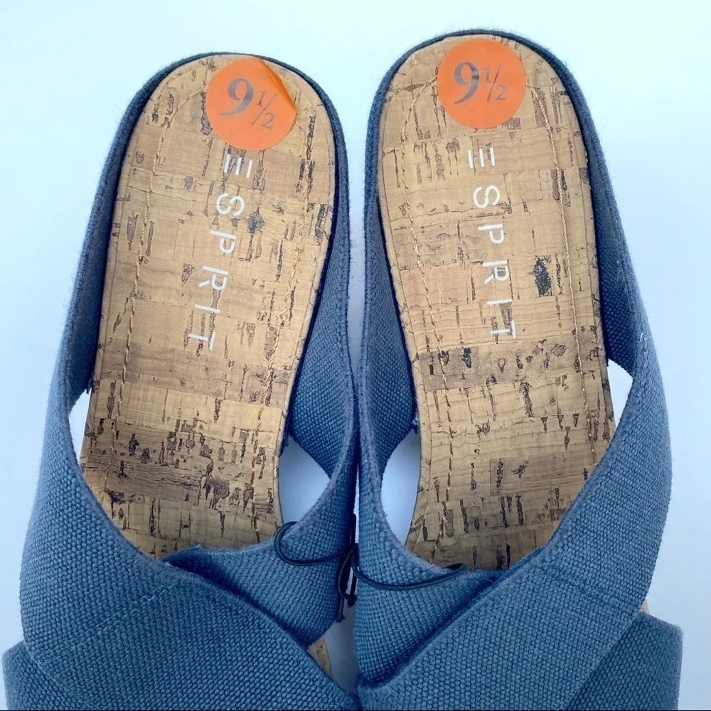 Esprit Crisscross Navy Blue Espadrille Wedge